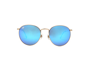 Aviator Round Blue Gold